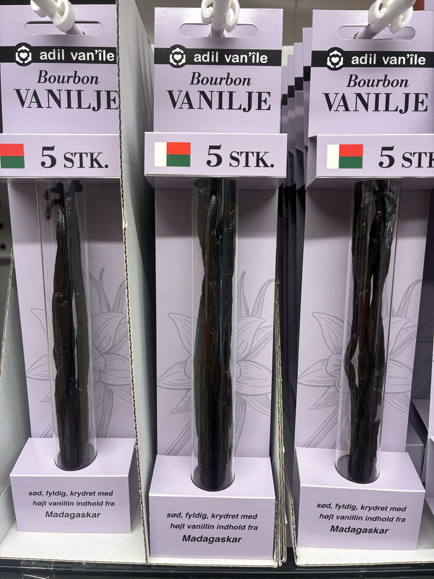 Vaniljestænger 35,-
