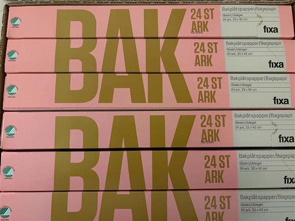 Fixa bagepapir 4,95,-