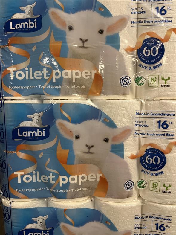 Lambi toiletpapir 39,95,-