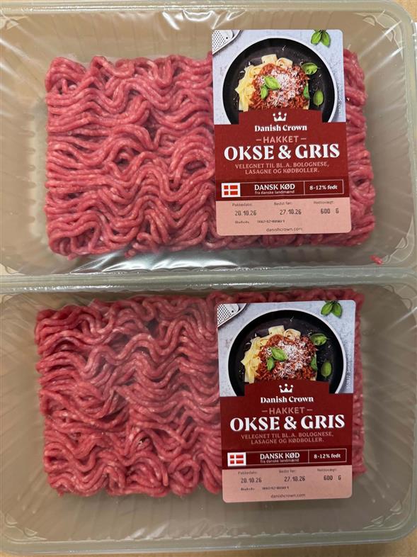 Hakket gris og okse 600 gram - 35,-